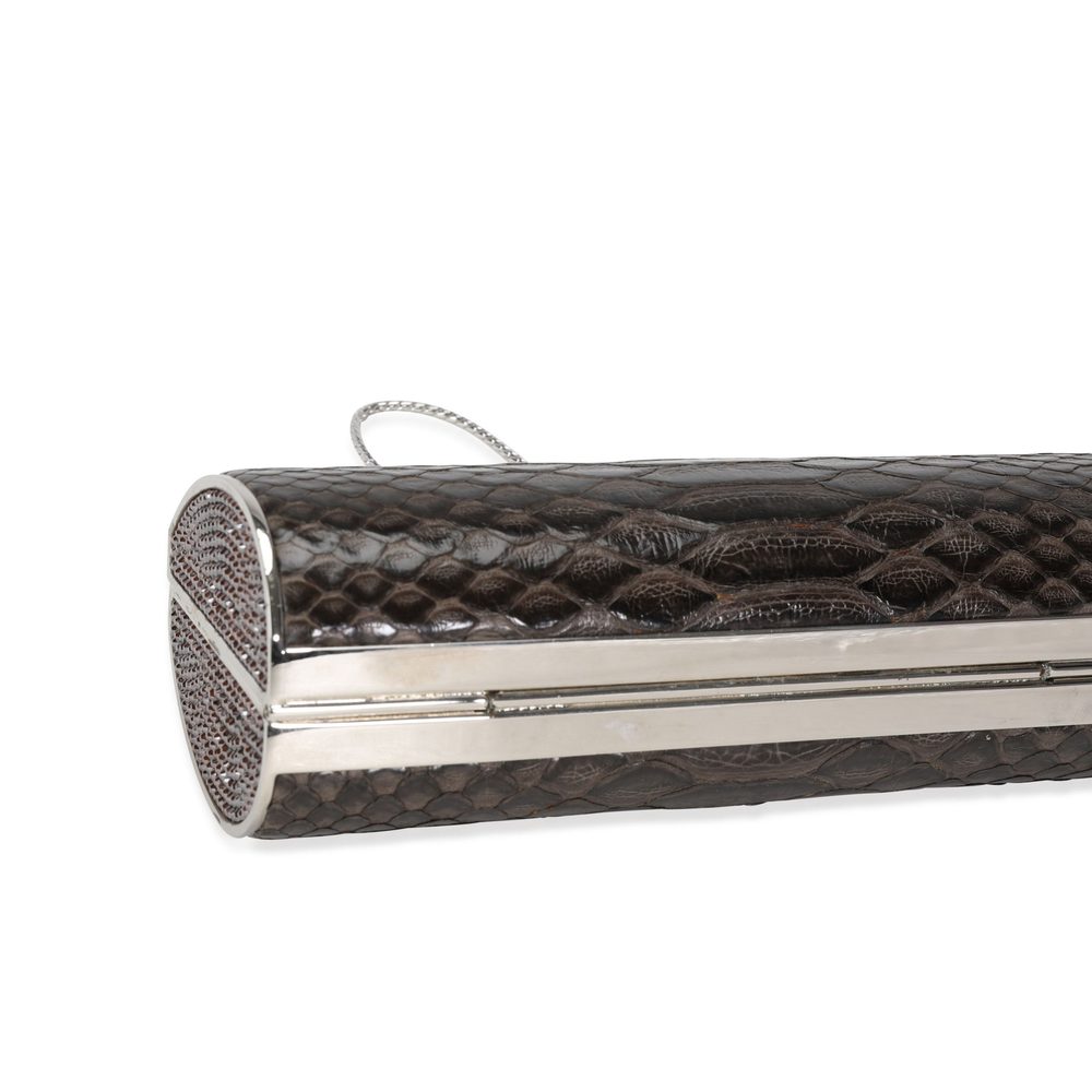 Judith Leiber Brown Python & Crystal Minaudiere - image 6